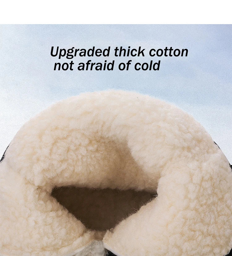 Winter New Thick Short Tube Cotton Boots Anti Slip Casual Men Snow Boots Plush Outdoor Hiking Shoes