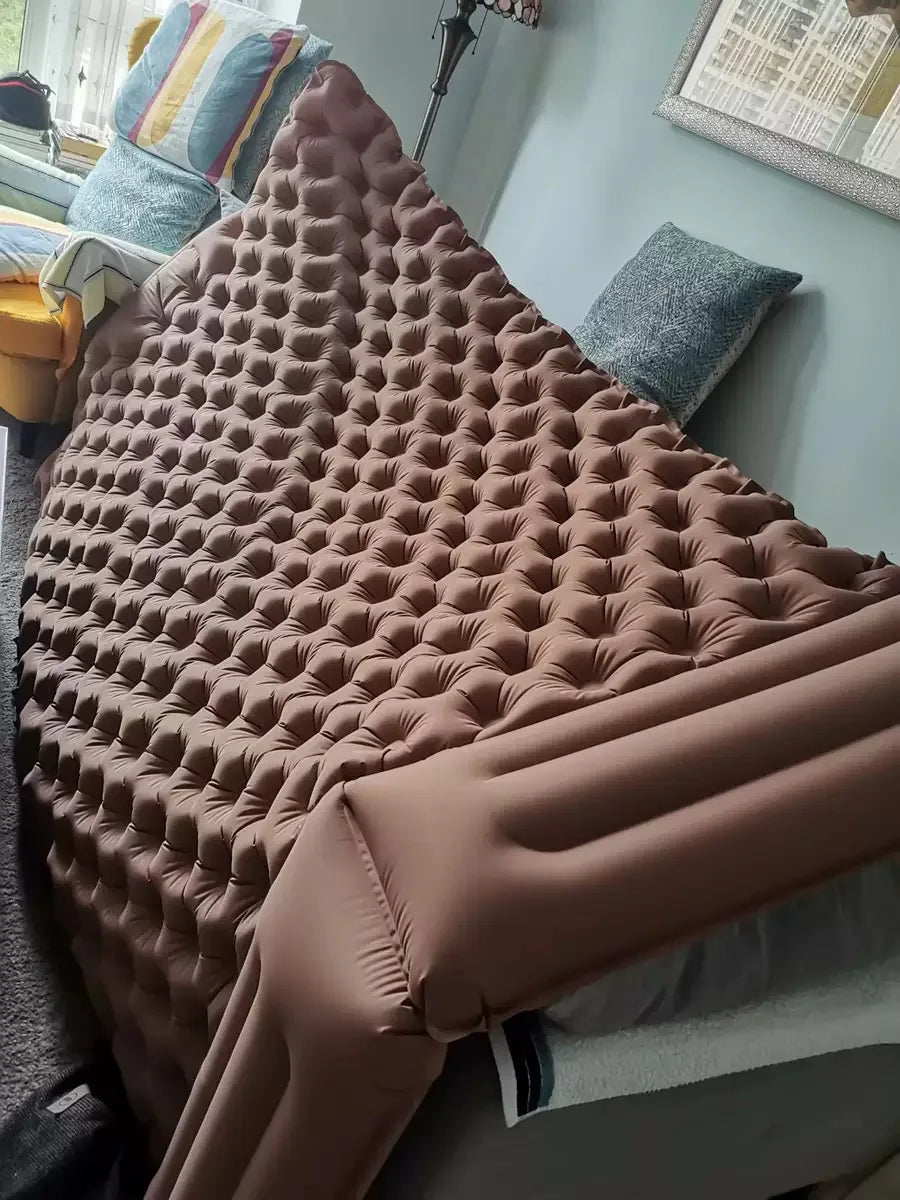 Hot Sale! 2025 Upgrade! Double Air Mattress Camping Blow Up Bed w/Built-in Pump Waterproof Portable Thickened for Outdoor Travel