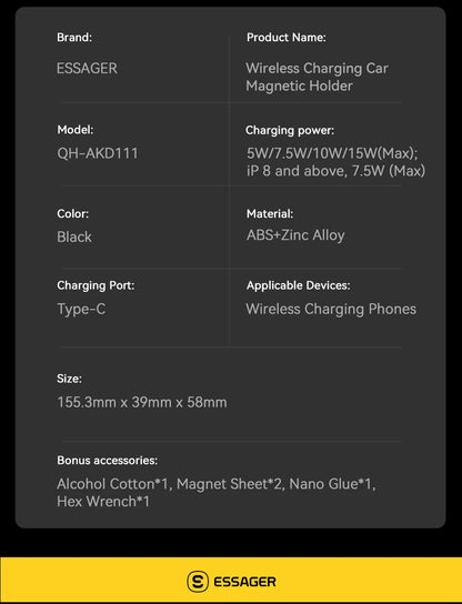 Magnetic Wireless Car Charger Holder 15W For MagSafe iPhone 15 14 13 Pro Max