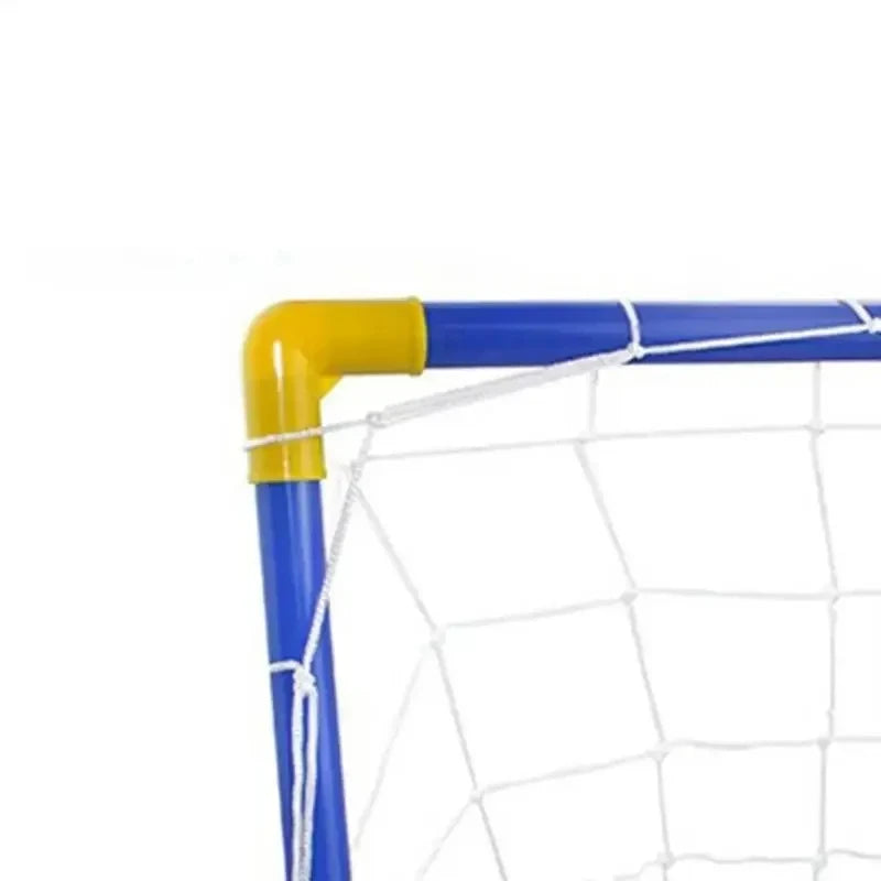 Indoor mini folding football soccer ball goal post net set pump kids sport outdoor home game toy child birthday gift plastic