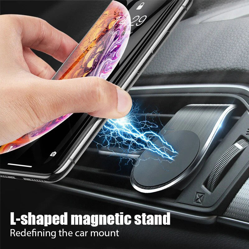 360° Magnetic Car Phone Holder Metal Air Vent Mount Stand For Xiaomi Samsung Huawei iPhone 16 15 14 13 GPS Mobile Phone Holder