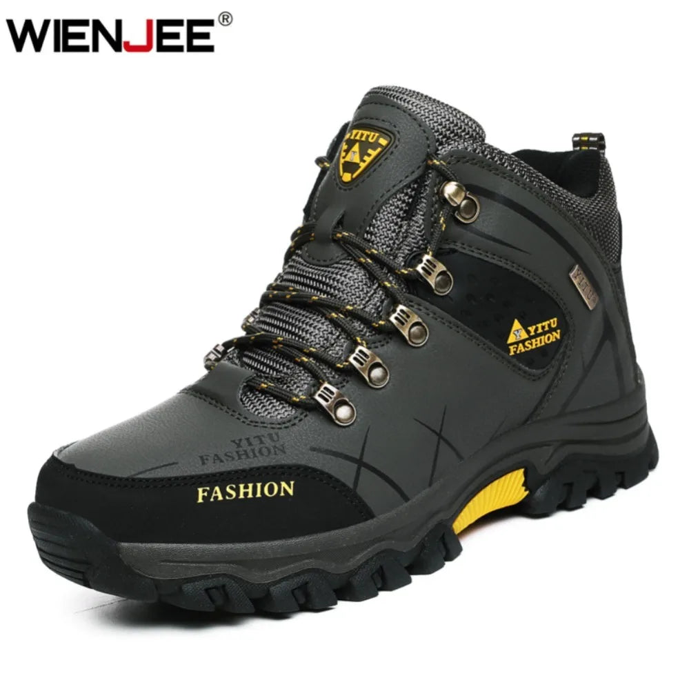Men's Winter Snow Boots Waterproof Leather Ankle Boots Size 39-47