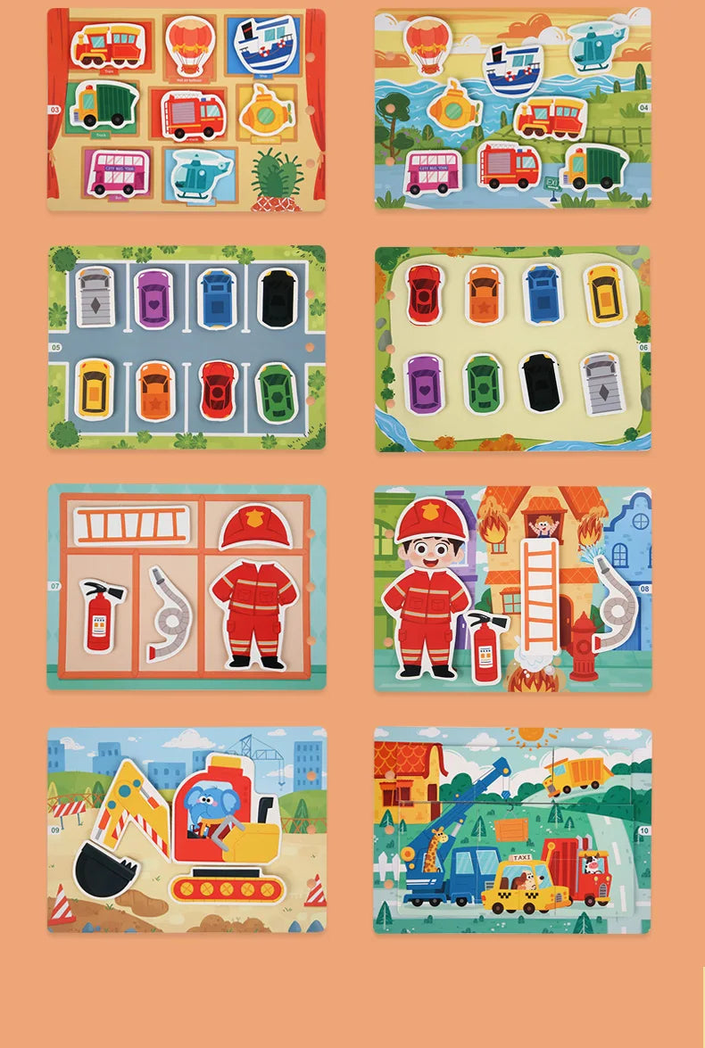 Montessori Baby Busy book My First Quiet Book Paste Early Learning Education Toy Children Toy Matching Game for Babies