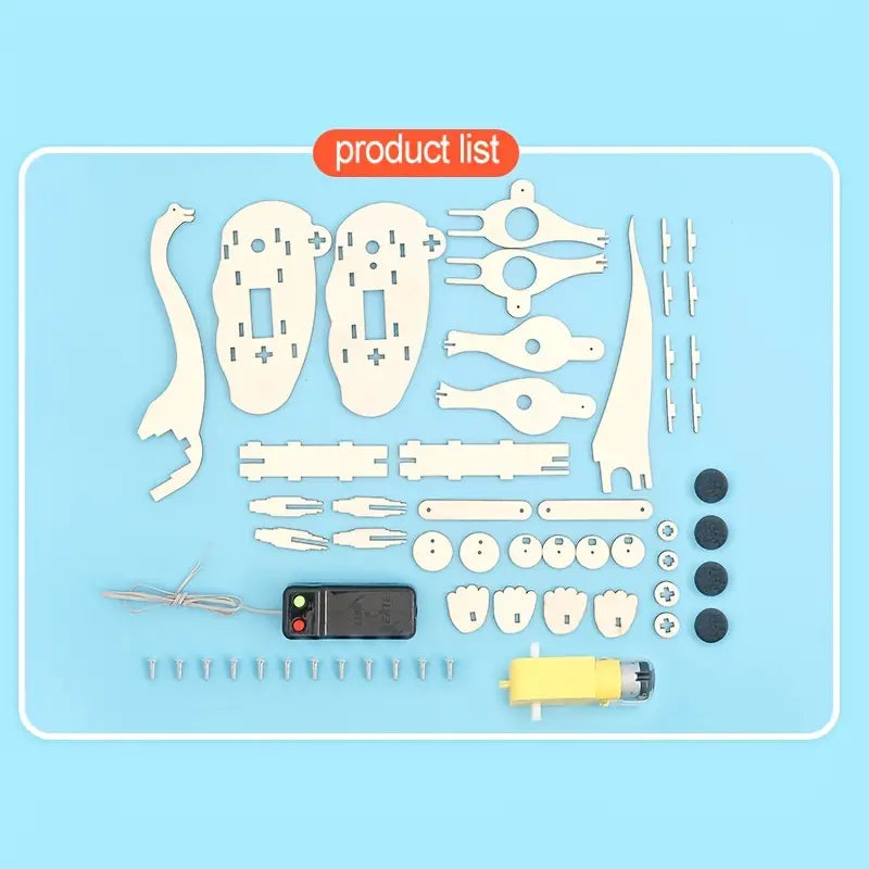Dinosaur STEM Kit Toys for Kids, 3D Wooden Puzzle Model Robot Model Kit, DIY Educational Science Building STEM Projects
