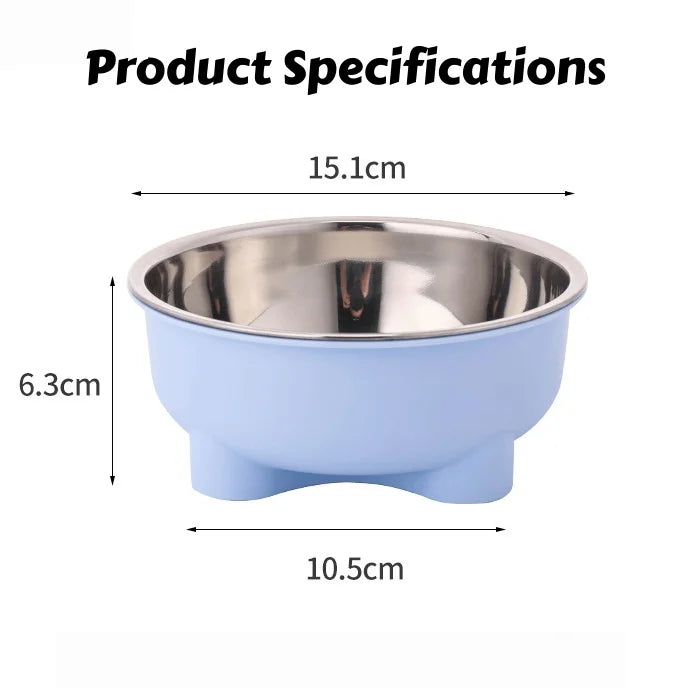 1PC Four-Legged Solid Color Stainless Steel Pet Dog Bowl And Cat Bowl For Indoor And Outdoor Use
