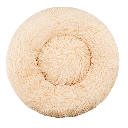 Round Plush Pet Bed for Cats and Dogs, Indoor Sofa
