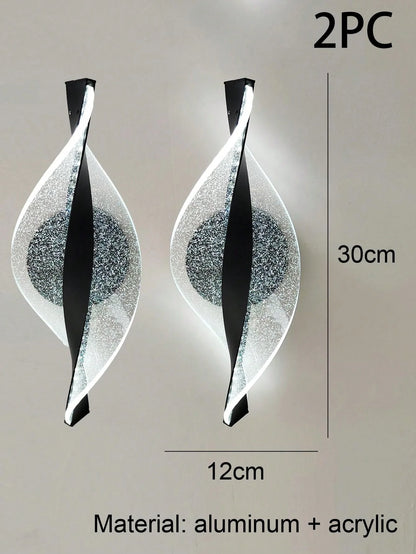 Acrylic LED Wall Light, Gold And Black, Wall Mounted, Bulbs Included