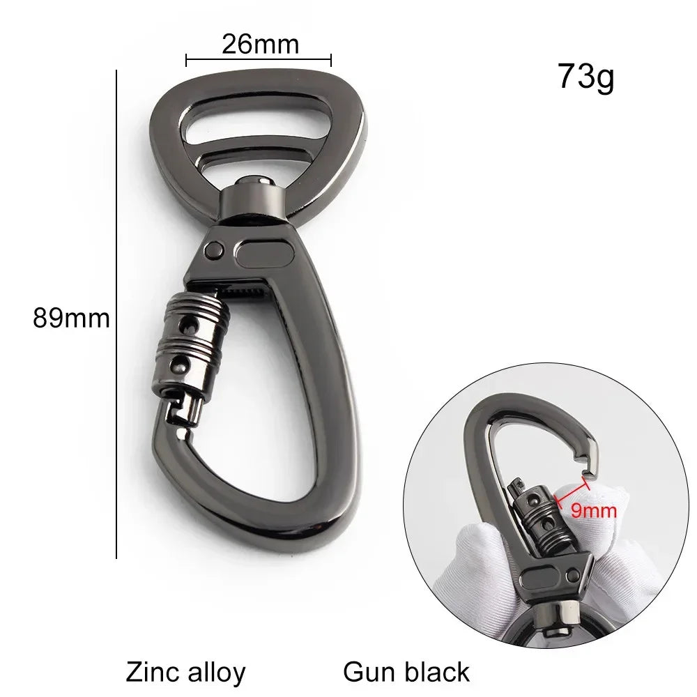 Dog Leash Clip Pets Carabiner Auto Locking Carabiner With Swivel Rotating Ring For Outdoor Keychain Pet Leash Hook Accessories