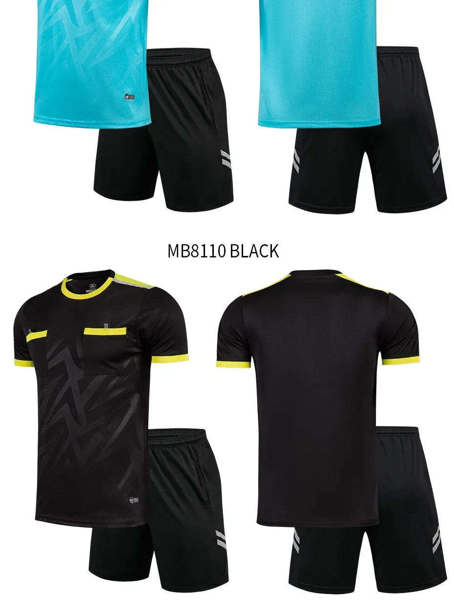 Football Kits 2025 Men Referee Uniforms Soccer Football Jerseys Shirts Pockets Judge Short Sleeve Team Shirt Sportswear Clothes