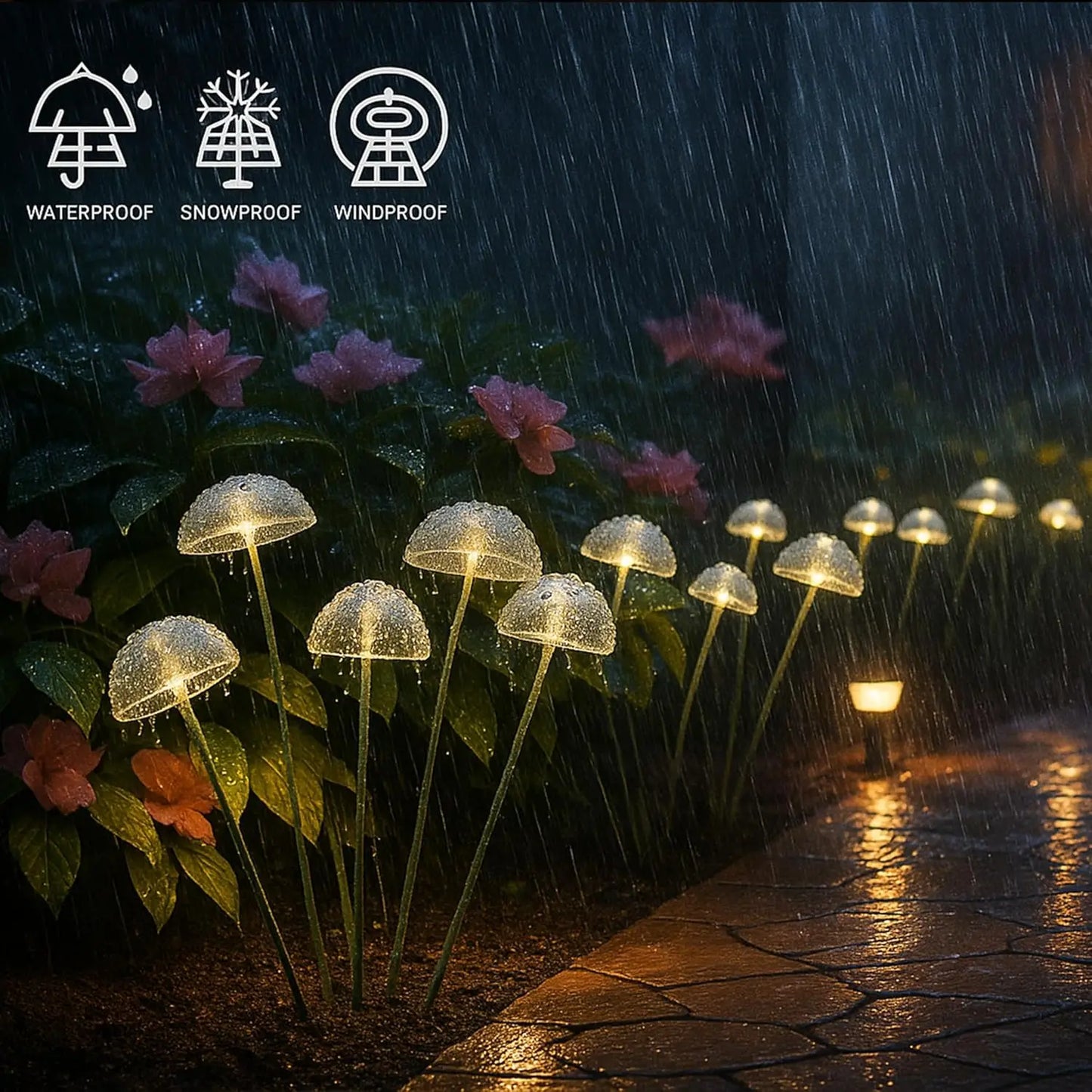 Solar Garden LED Mushroom Lights – Dual Mode, Waterproof Patio & Yard Pathway Decor