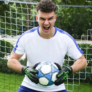 Sportout Goalie Gloves, Goalkeeper Gloves with Fingersave, Soccer Gloves, Breathable Soccer Goalie Gloves, 4mm Latex, for Kids