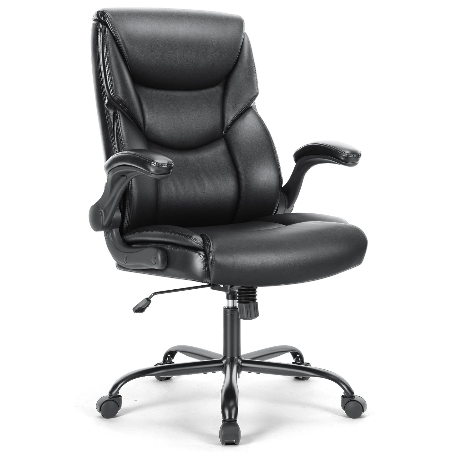 JHK Ergonomic Office Chair Heavy Duty Task Desk Chair with Flip-up Arms PU Leather Adjustable Swivel Rolling Gaming Chair