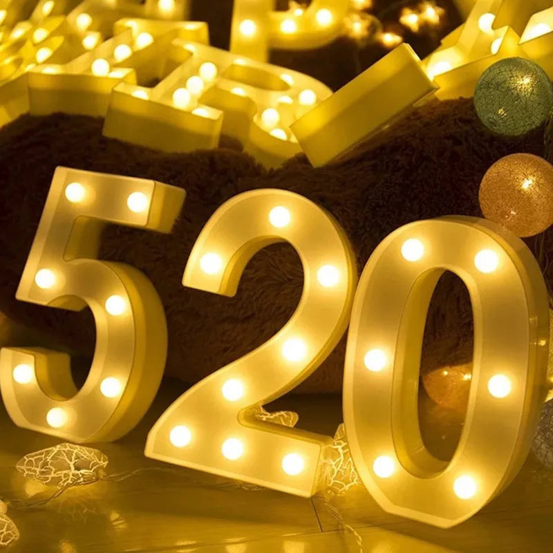 LED Letter and Number Light Set PVC Warm White Decor