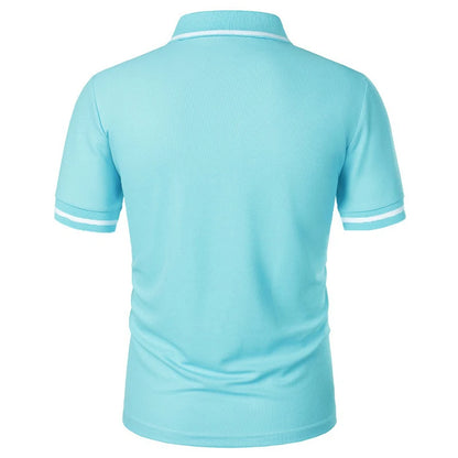 Men's Short Sleeve Polo Shirt Solid Polyester Breathable Casual