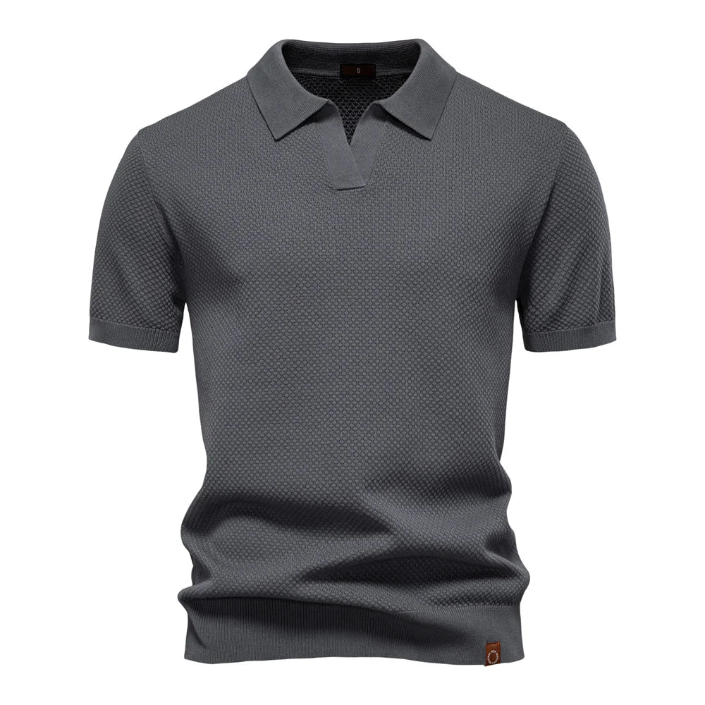 2025 New Summer Premium Solid Color Men's Golf Polo Shirt for Collared Breathable Fabric Social Casual Top Male Polo Shirts