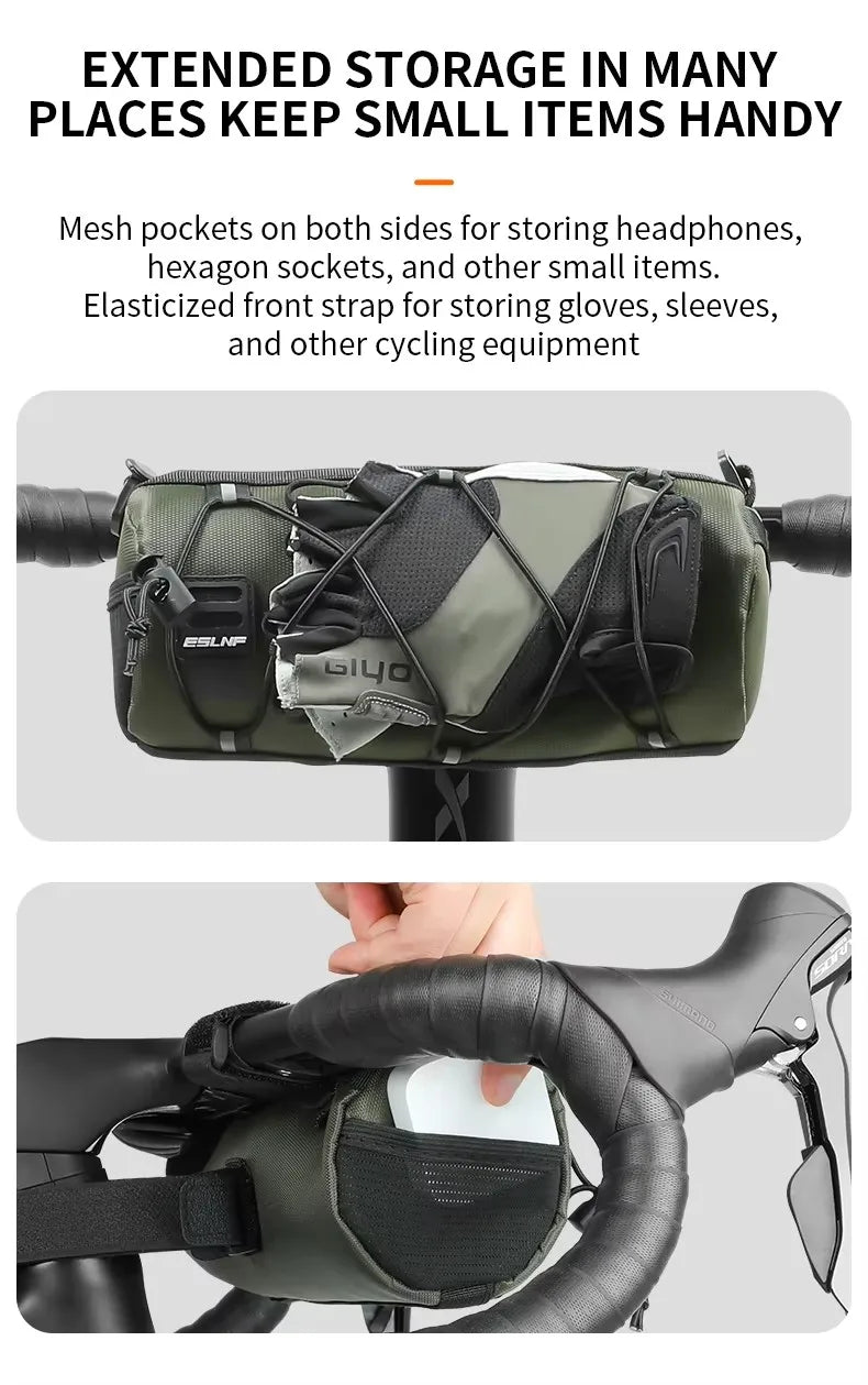 Waterproof Road Bicycle Handlebar Bag Multifunctional MTB Front Tube Bag Portable Frame Pannier Outdoor Shoulder bag