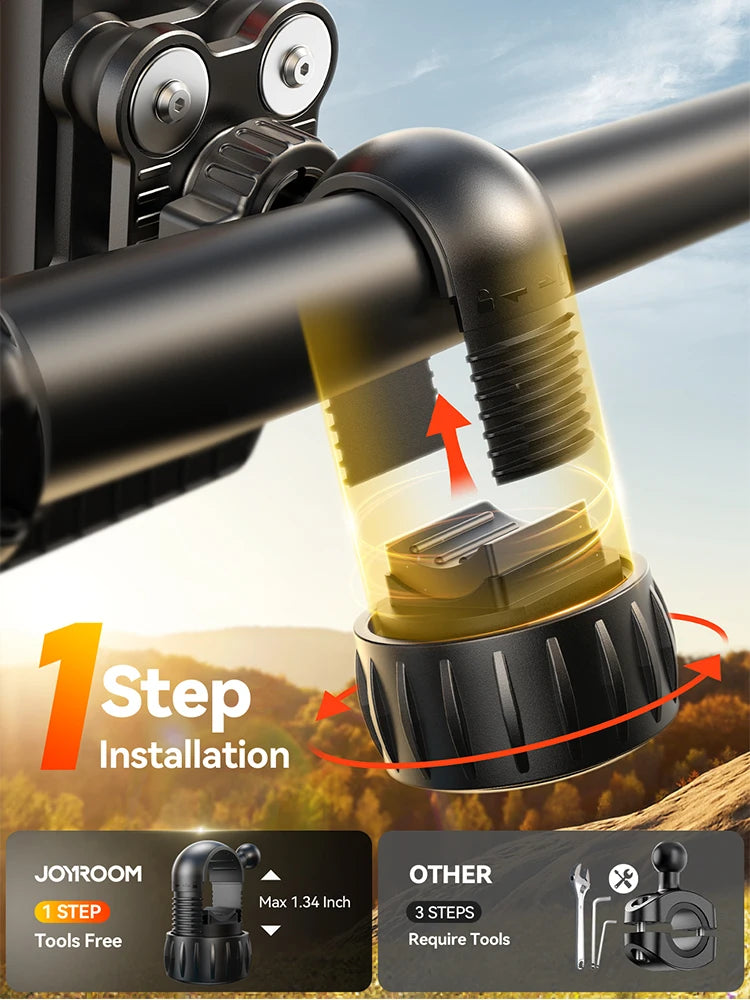 Joyroom Anti-Shake Bike Phone Holder Quick Install Bicycle Motorcycle Phone Mount with Vibration Dampener for 4.7-7" Phones