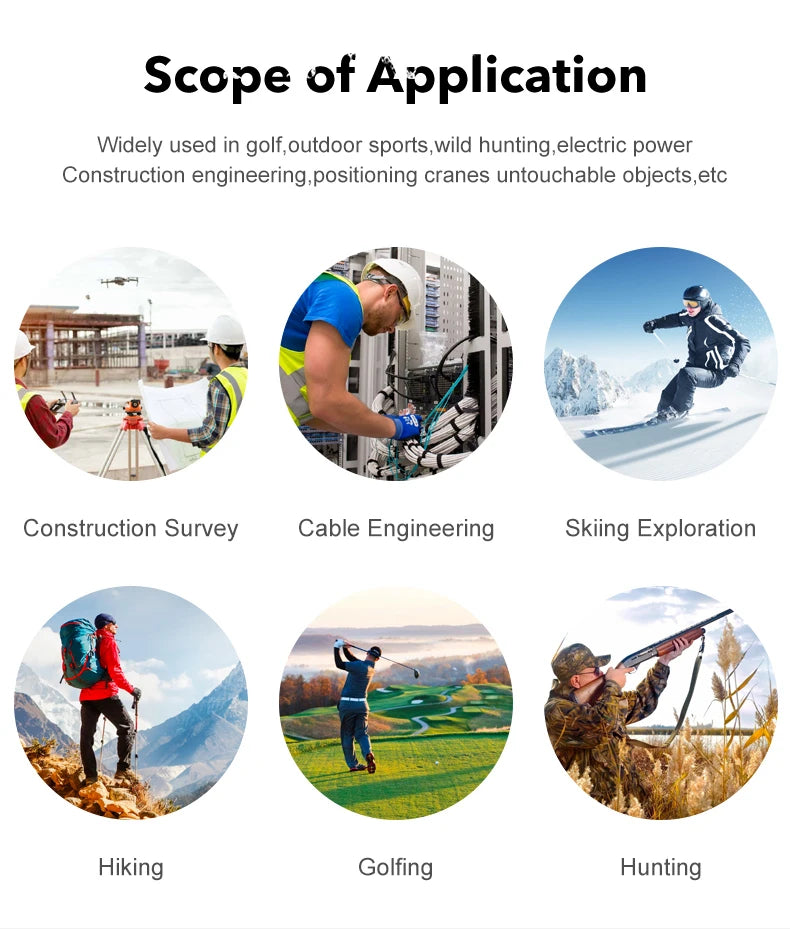 ARTBULL 1000m 650mLaser Rangefinder Golf Hunting Telescope with Slope Flag-Lock slope pin Outdoor Laser Distance meter