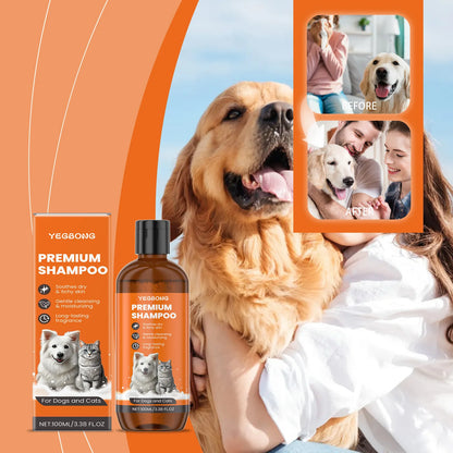 Pet Shampoo For Dogs And Cats, Coconut Oil Formula, Odor And Tangle Removal