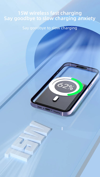 Magnetic Wireless Power Bank 5000mAh 15W Black or Silver