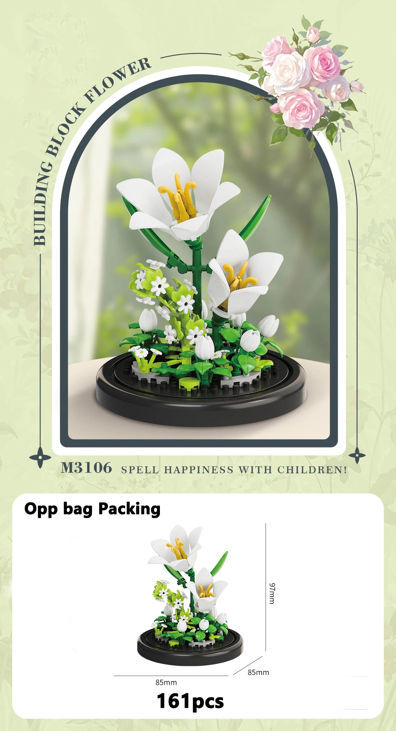 Eternal Flower Bouquet Bonsai – Micro Building Blocks Puzzle Toy for Kids, Birthday & Christmas Gifts