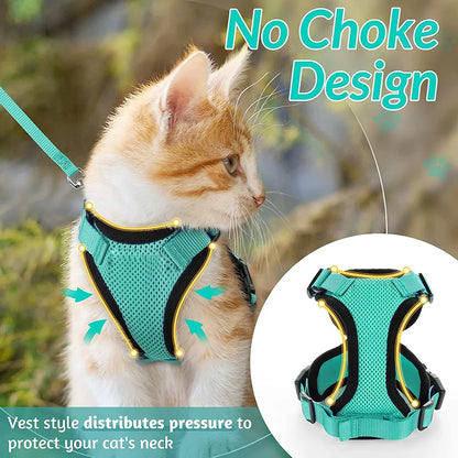 Cat Harness And Leash Set Escape Proof Soft Adjustable Vest Harness
