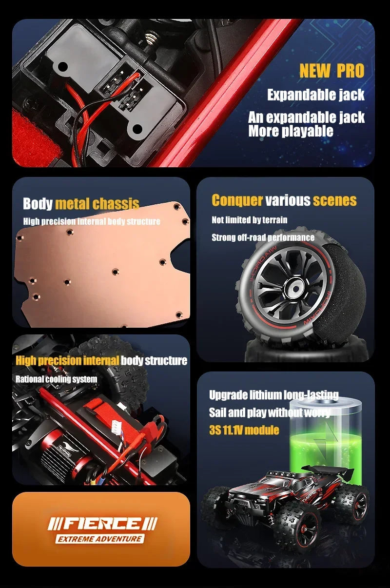 1:16 WLtoys 9522pro Professional Racing Car 85 Km/h 4WD Brushless Remote Control Vehicle Road-Off-Road Drifting Type Rc CarGift