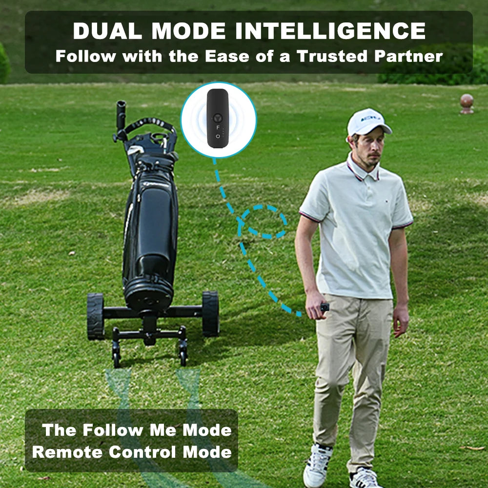 ESWING US Warehouse Golf Electric Cart 4 Wheel Folding Golf Trolley Remote Controlled Follow-Me Golf Caddy Cart