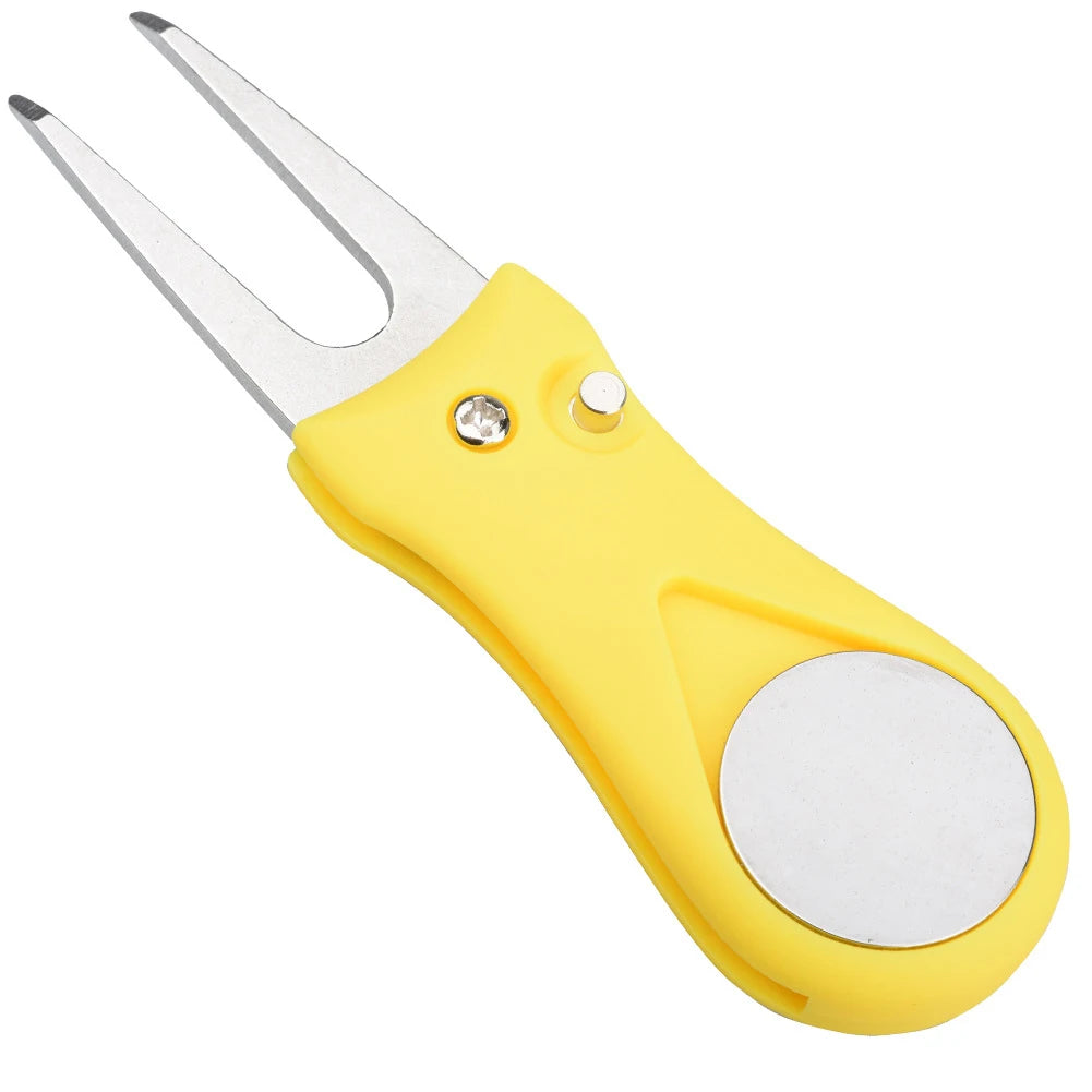 1pc Golf Divot Repair Tool With Ball Marker Pitch Mark Fork Golf Pitchfork Hot Sale Golf Accessories Putting Fork Golf Training
