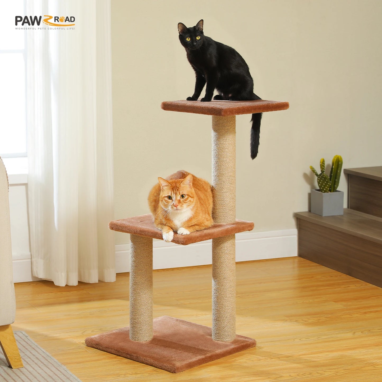 Indoor Cat Tree & Tower with Scratching Posts and Hammock – 2 Styles
