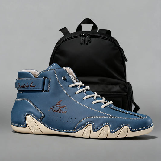 Handmade Outdoor Men Boots Men Casual Leather Shoes Autumn Retro Breathable Casual Men's Sneakers Fashion Lace Up Ankle Boots