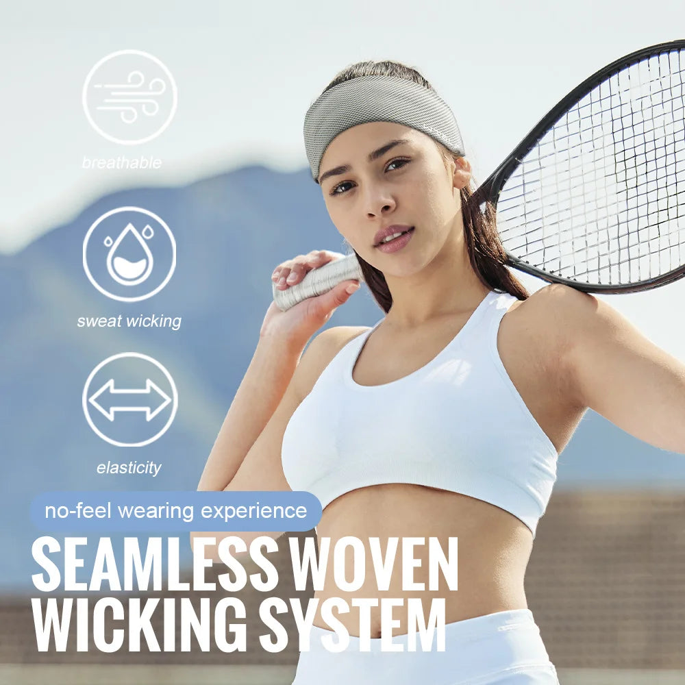 Summer Sport Headband Breathable Fitness Sweatband Non Slip Elastic Tennis Headband Sweat Wicking Lightweight Running Hairband