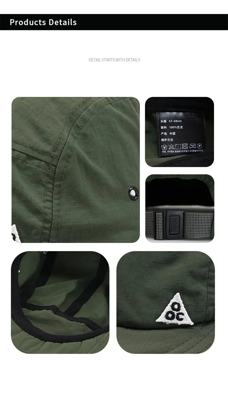 5 Panel Short Brim Quick-drying Golf Baseball Caps Men's Soft Lightweight Sports Running Cap Unisex Outdoor  UPF50+ Peaked Cap