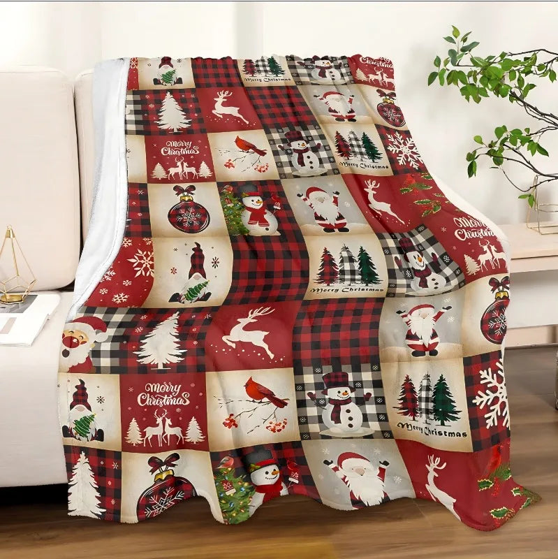 Christmas Flannel Blanket – Cozy Soft Throw for Couch, Bed & Sofa, Holiday Gift Idea