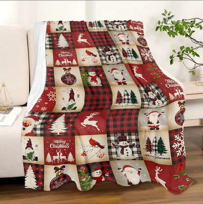 Plaid Christmas Flannel Blanket 100 Percent Polyester Throw