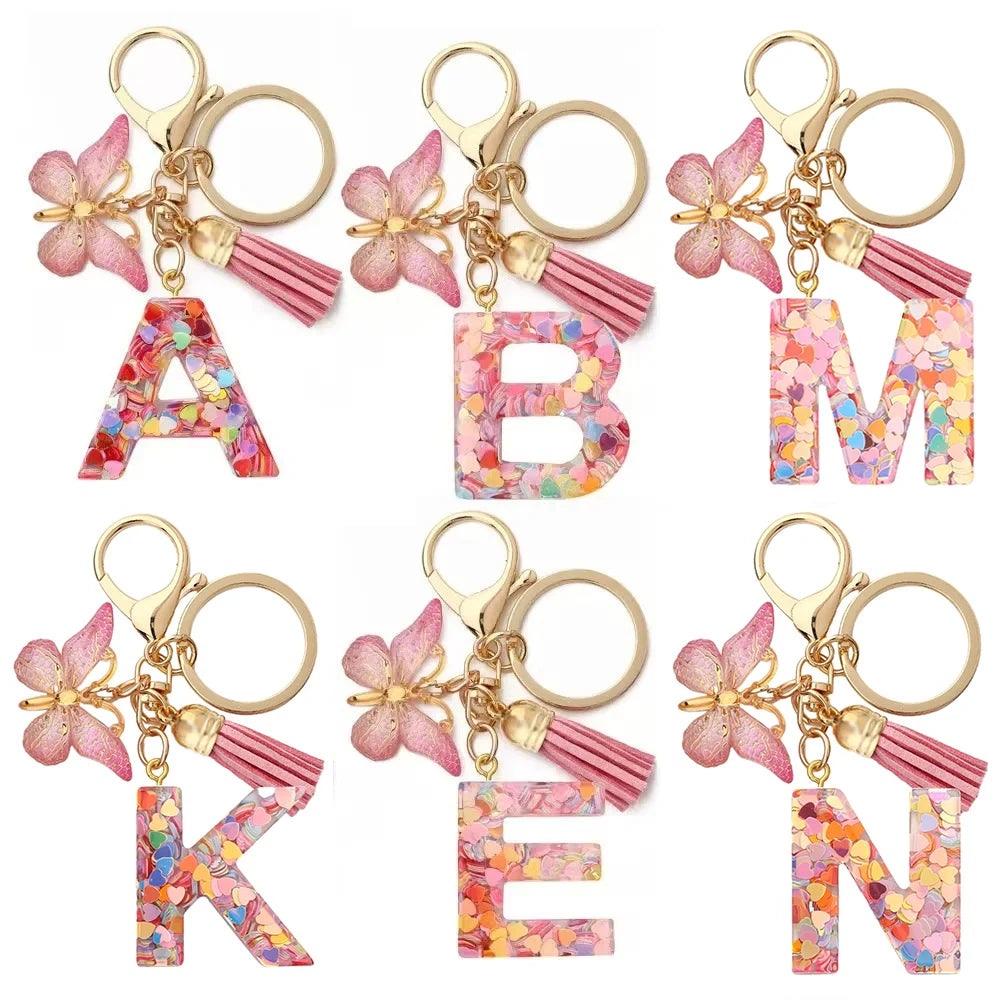 Trendy A-Z Letter Keychain – Car Key Ring & Party Gift Jewelry for Women