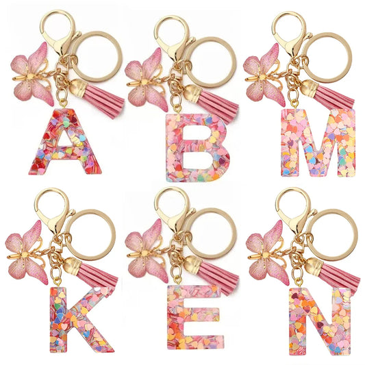 Trendy A-Z Letter Keychain – Car Key Ring & Party Gift Jewelry for Women