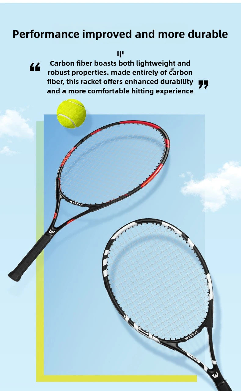 Full Carbon & Carbon Aluminum Integrated Tennis Racket Single Beginner Tennis College Student