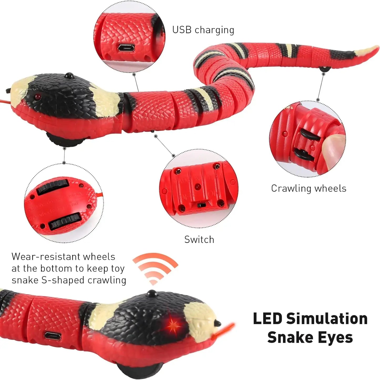 Smart Sensing Interactive Cat Toy – Automatic Snake Teaser for Cats & Dogs