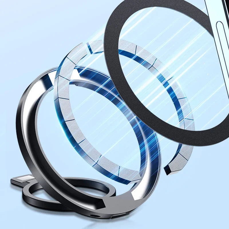 Magnetic Ring Phone Stand series Alloy Desk Buckle Holder Magsafe Foldable Removable Mobile Phone Bracket for iphone 15 14 13 12