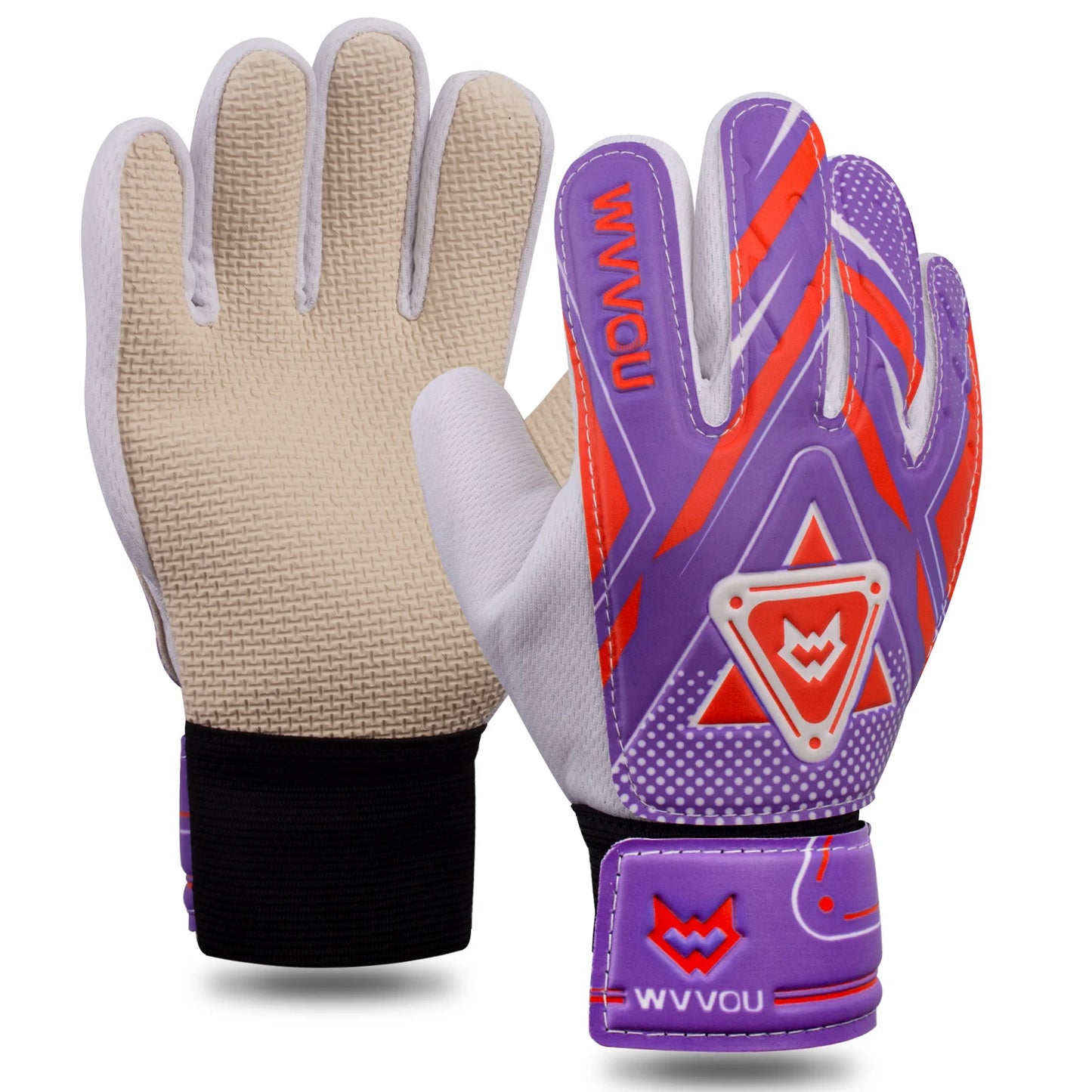 WVVOU Goalkeeper Gloves Children and Teenagers, Football Goalkeeper Gloves, Football Gloves, Double Protection, Portability