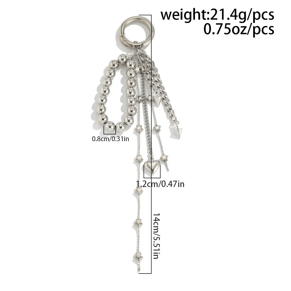 2025 New Pearl Beadeds Chain Keychain Ccb Peach Heart Bead Bag Chain Pendant Jewelry Accessories Daily Wear Keychain Gifts