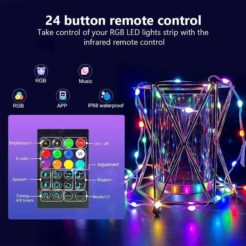 Waterproof RGB Smart String Lights for Curtain & Party Decor