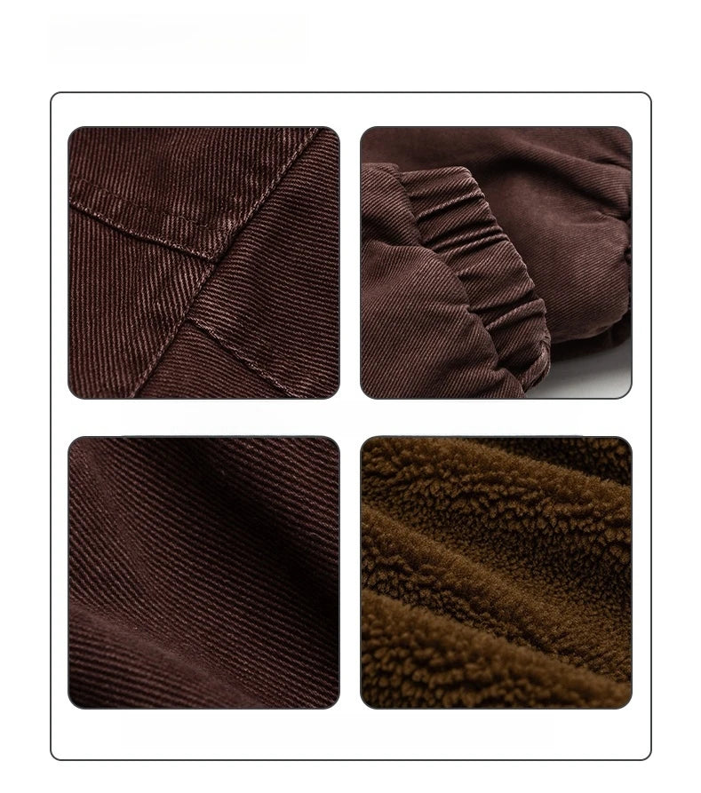 Japanese Vintage Polar Fleece Jacket Men Winter High Quality Thick Jacket Korean Streetwear Loose Couple Trendy Warm Coat Male