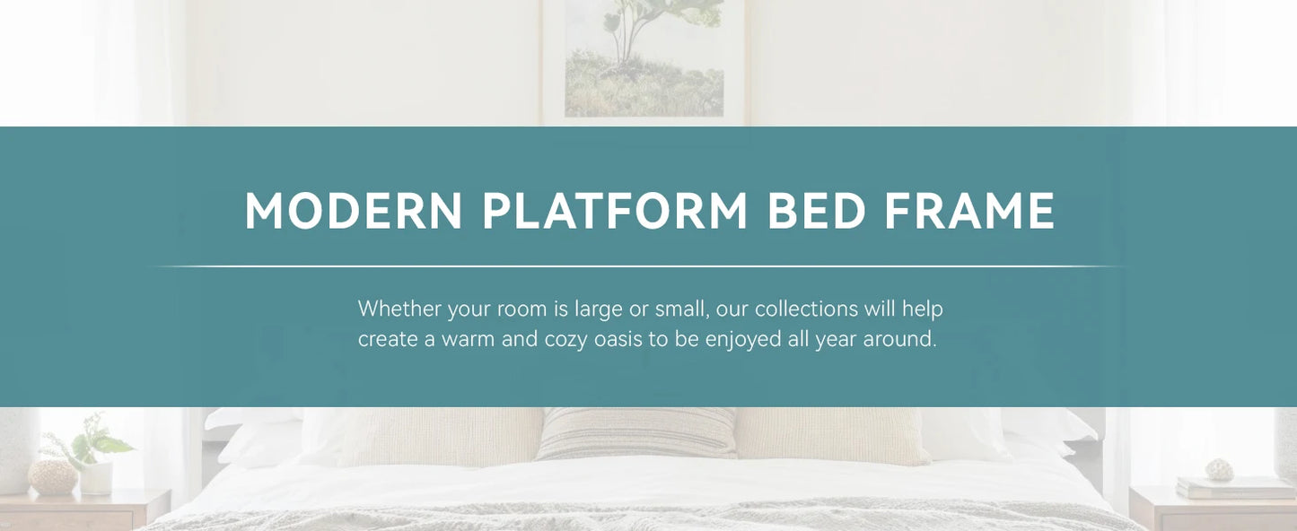 HOOMIC Full/Queen/King Upholstered Bed Frame with Adjustable Linen Headboard, Sturdy Wood Slats & Quiet Support