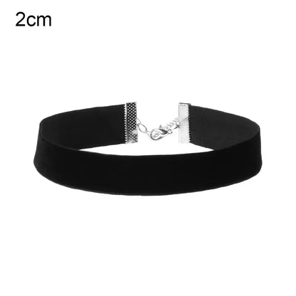 Gothic Velvet Choker Necklace Black 30 To 35 Cm Aluminium Alloy