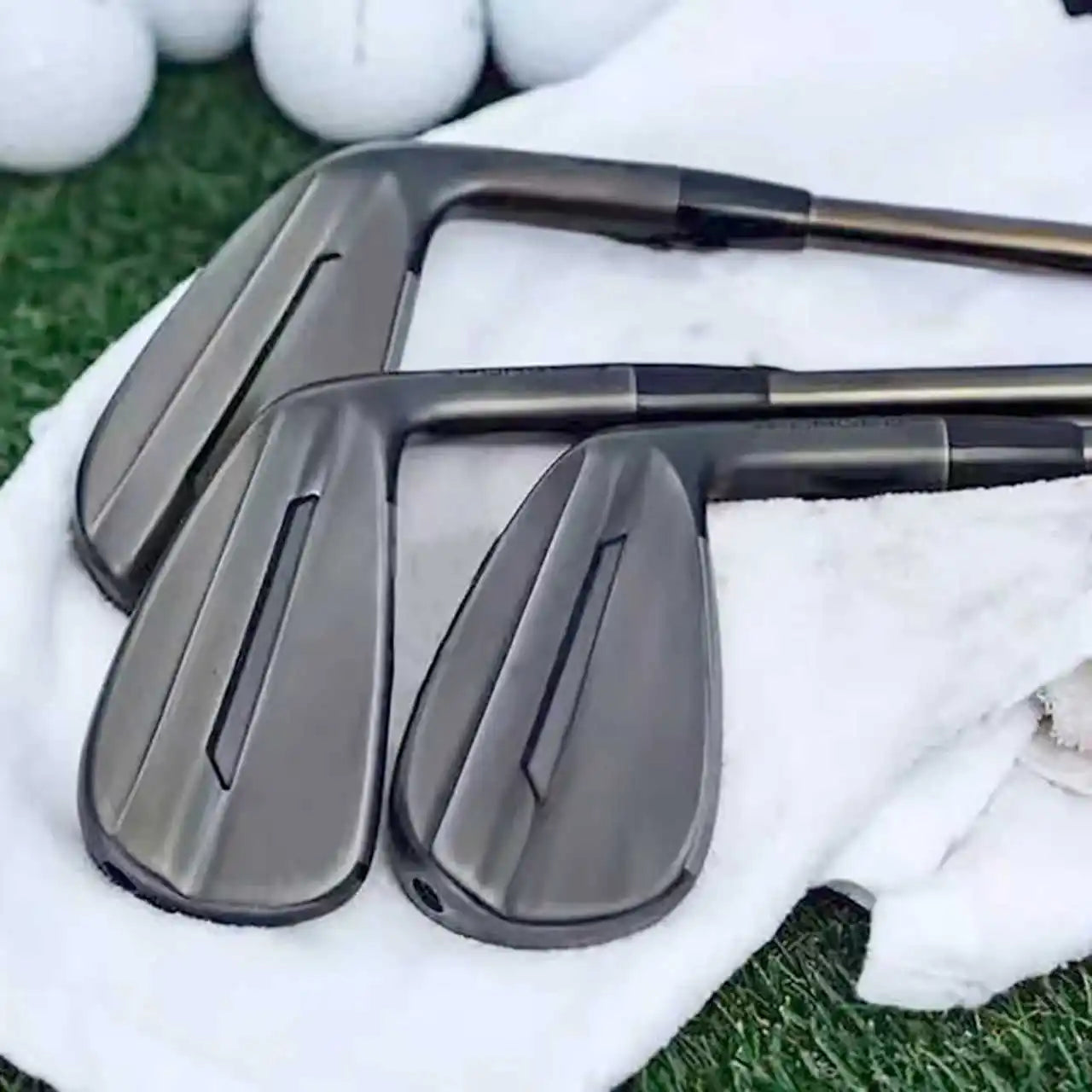 2025 New CNC Black Golf Irons Set 7 Pcs 456789P Golf Clubs Steel/Graphite Shaft R/S Flex Free Shipping