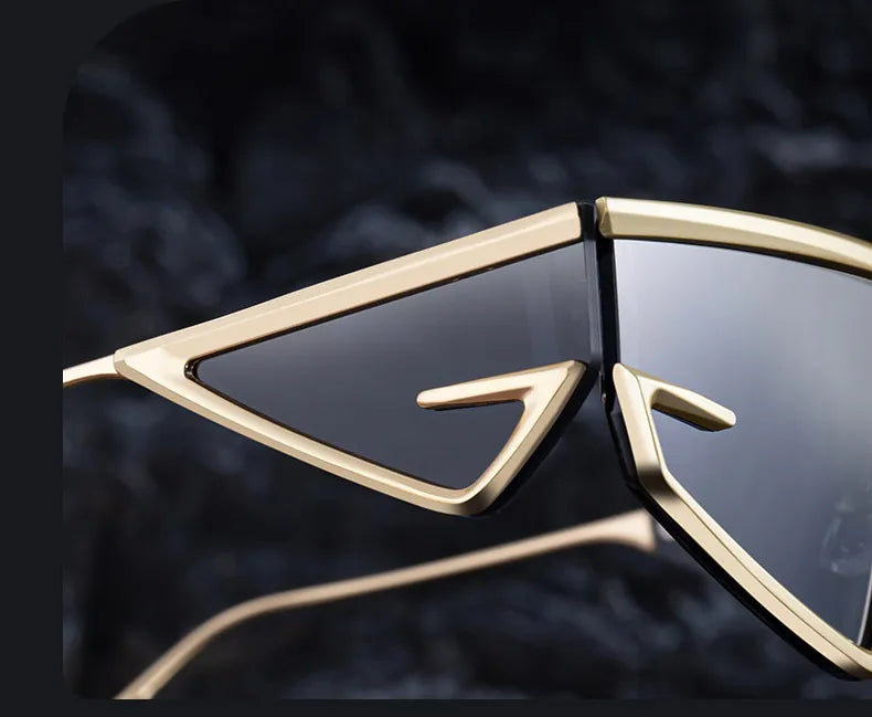 Y2K Punk Shield Sunglasses Square Frame UV400 Protection