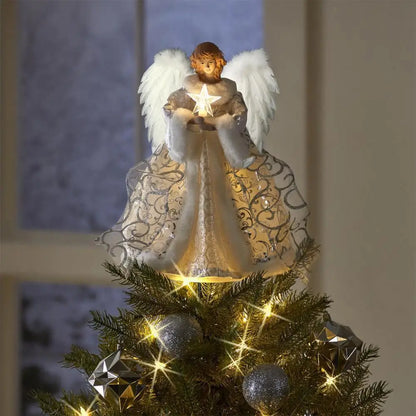 Lovely Angel Treetop Decor – Holiday Statue for Christmas Trees