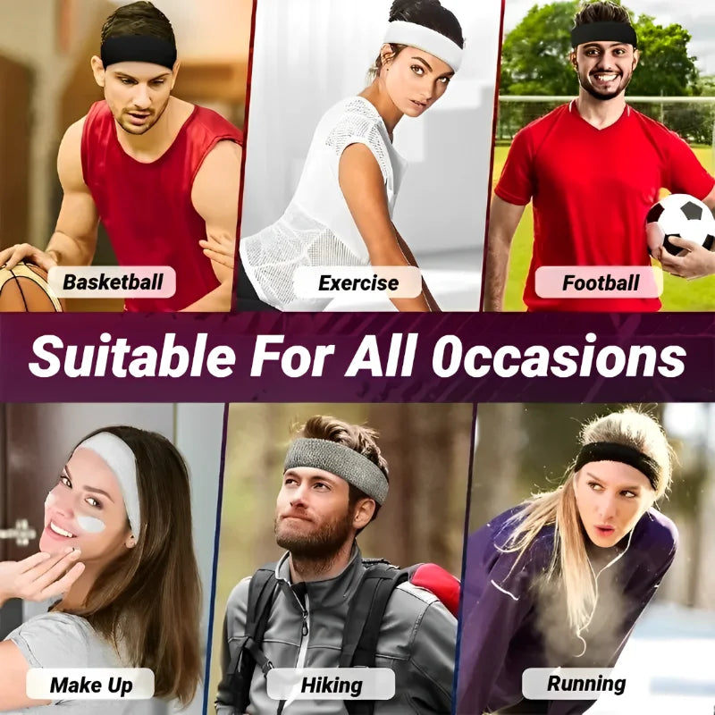 Outdoor Sweat Sports  Elastic Cotton Hairband Fashion Headbands For Women Men Solid Running Fitness Yoga Hair Bands Stretch